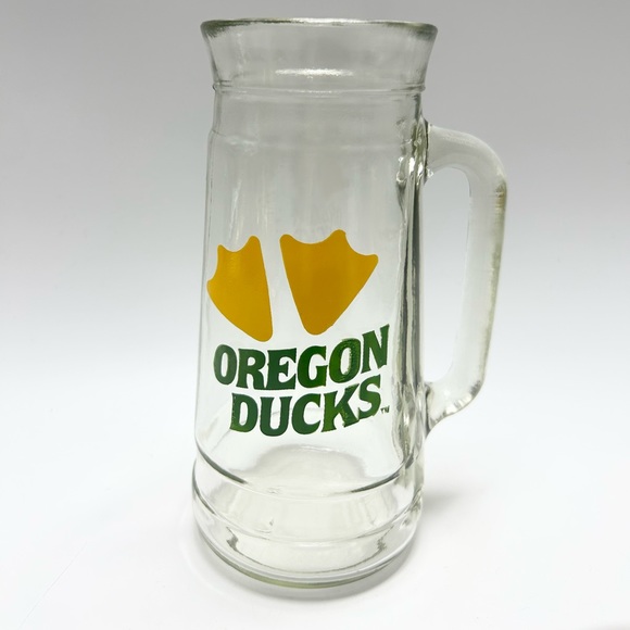 🦆💚💛📗📒Oregon Ducks Glass Mug. - Picture 1 of 13